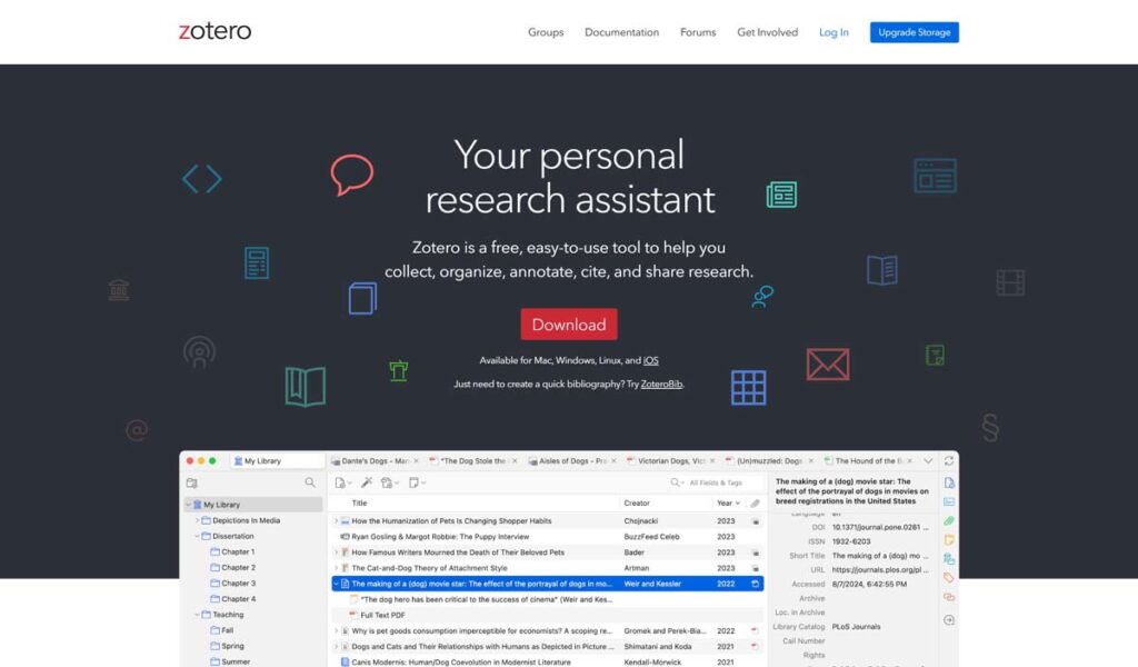 Zotero referencing tool